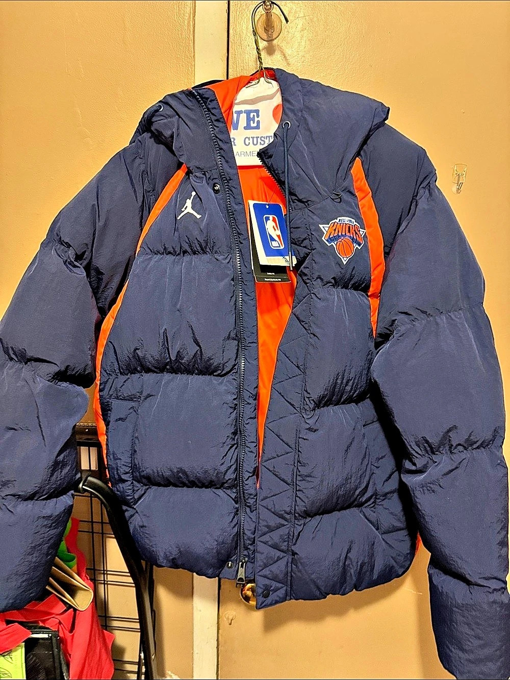 Jordan New York Knicks Courtside Statement Edition NBA Puffer Jacket Blue &